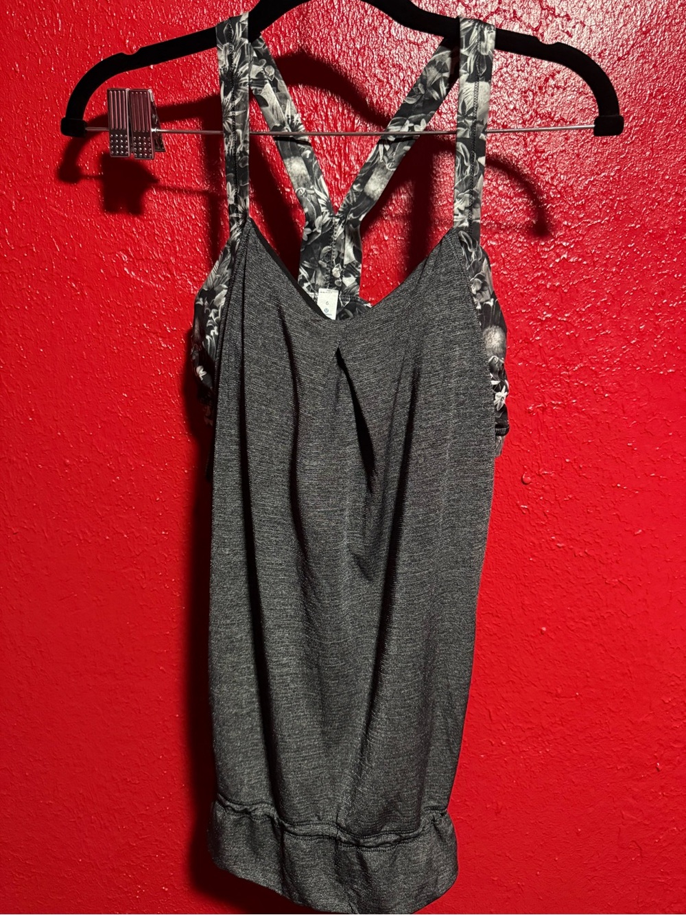 139. Preloved lululemon athletica Black and White marble built-in Sports Tank